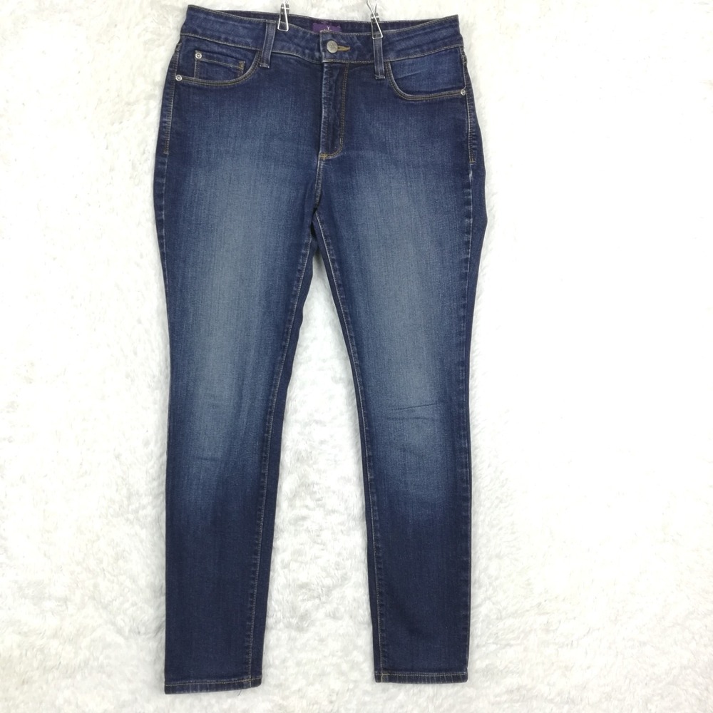 NYDJ Womens Jeans Jegging Legging‎ Blue Denim Mid Rise Lift Tuck Petite 8P